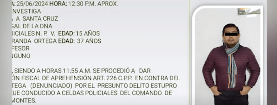 APREHENDEN A PROFE DE COLEGIO POR PRESUNTO ESTUPRO&nbsp;AGRAVADO
